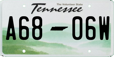 TN license plate A6806W