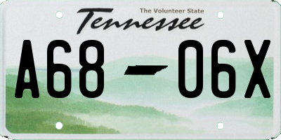 TN license plate A6806X