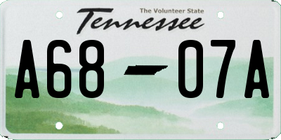 TN license plate A6807A