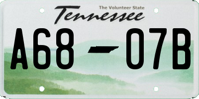 TN license plate A6807B