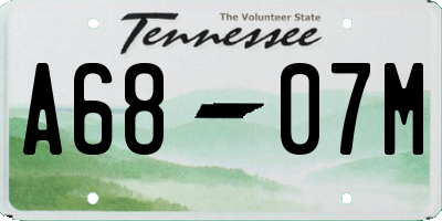TN license plate A6807M