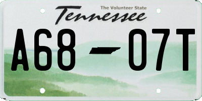 TN license plate A6807T