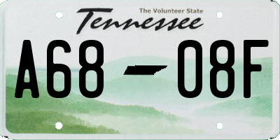 TN license plate A6808F