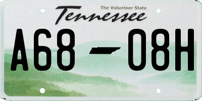 TN license plate A6808H