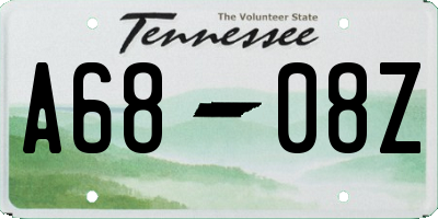 TN license plate A6808Z