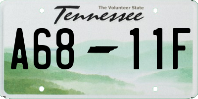 TN license plate A6811F