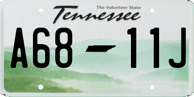 TN license plate A6811J