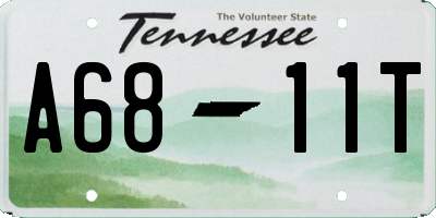 TN license plate A6811T