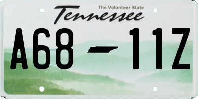 TN license plate A6811Z