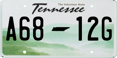 TN license plate A6812G