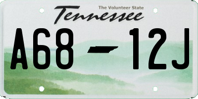 TN license plate A6812J