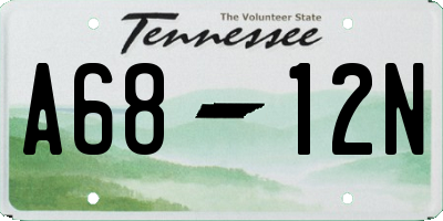 TN license plate A6812N