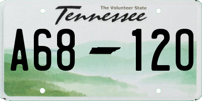 TN license plate A6812O
