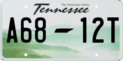 TN license plate A6812T