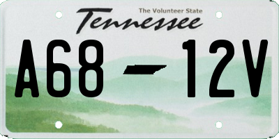 TN license plate A6812V