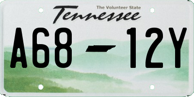 TN license plate A6812Y