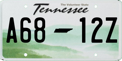 TN license plate A6812Z