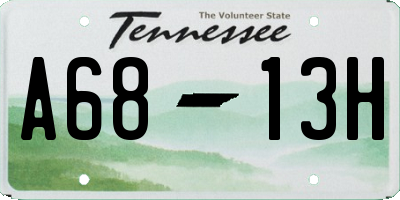 TN license plate A6813H
