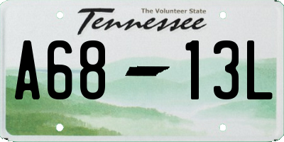 TN license plate A6813L