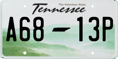TN license plate A6813P