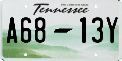 TN license plate A6813Y