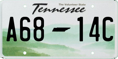 TN license plate A6814C
