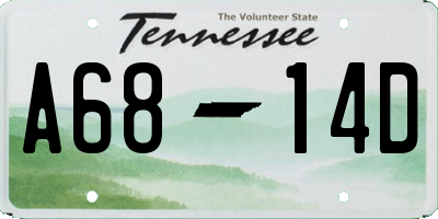 TN license plate A6814D