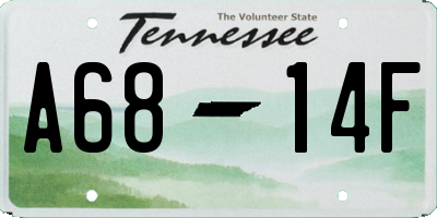 TN license plate A6814F