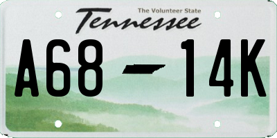 TN license plate A6814K