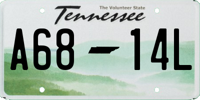 TN license plate A6814L