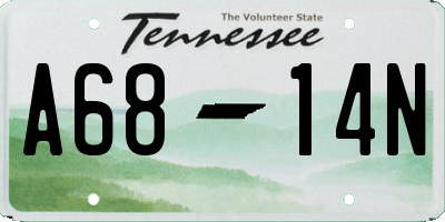 TN license plate A6814N