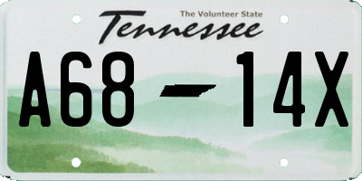 TN license plate A6814X