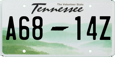 TN license plate A6814Z