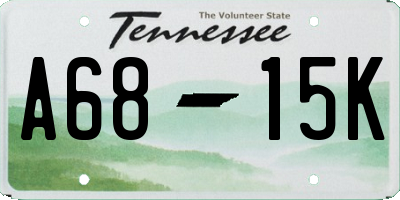 TN license plate A6815K