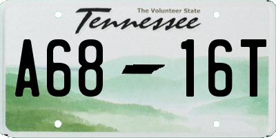 TN license plate A6816T