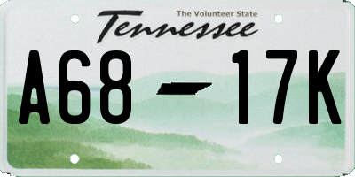 TN license plate A6817K