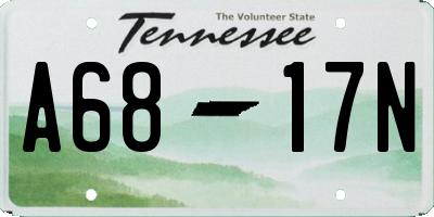 TN license plate A6817N
