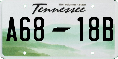 TN license plate A6818B