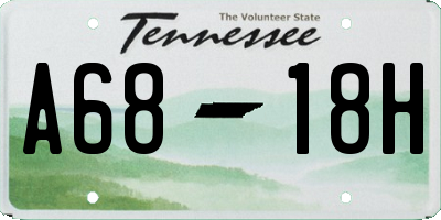 TN license plate A6818H