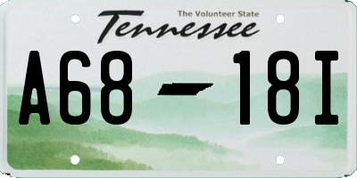 TN license plate A6818I