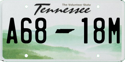 TN license plate A6818M