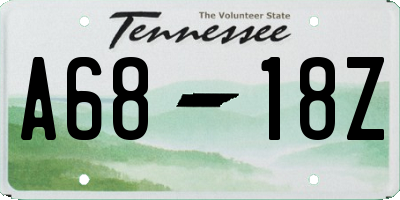 TN license plate A6818Z