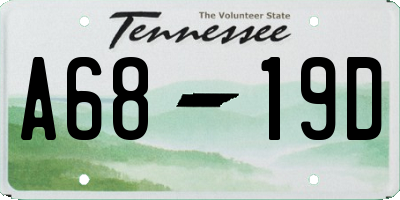 TN license plate A6819D