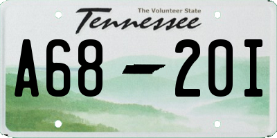 TN license plate A6820I