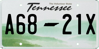 TN license plate A6821X
