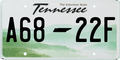 TN license plate A6822F
