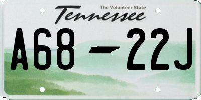 TN license plate A6822J