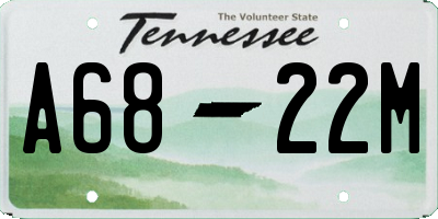 TN license plate A6822M