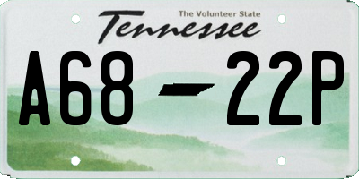 TN license plate A6822P
