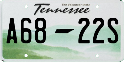 TN license plate A6822S